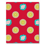 Vibrant Red Multi-Color Floral Circle Rug