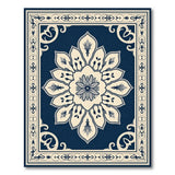 Traditional Persian Navy Blue Persian Mandala Area Rug