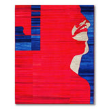 Red Blue Abstract Face Profile Area Rug