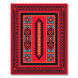 Multi-color and Patterns Bold Red Southwestern Geometric Area Rug