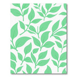 Vibrant Green Leaf Pattern Area Rug