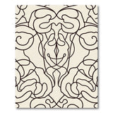 Ornate Cream Swirl Line Area Rug