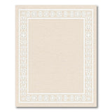 Elegant Lace Floral Border Beige Area Rug