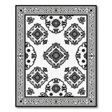 Black White Traditional Persian Black and White Area Rug