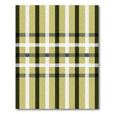 Distressed Khaki Plaid Checkered Area Rug