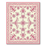 Vintage Pink Floral Border Pink Area Rug