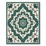 Ornate Emerald Green Persian Medallion Area Rug
