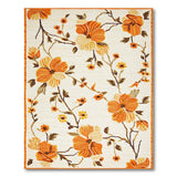 Orange Floral Vintage Area Rug