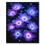 Luminous Purple Floral Area Rug
