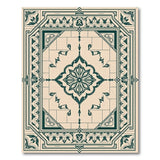 Green Ornate Green Persian Medallion Area Rug