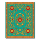 Multi-color and Patterns Ornate Teal Persian Floral Area Rug