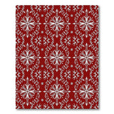 Red Snowflake Ornate Pattern Area Rug