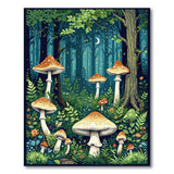 Moonlit Mushroom Forest Area Rug