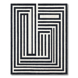 Black and White Geometric Modern Bold Black White Maze Geometric Area Rug