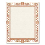 Ornate Terracotta Geometric Border Area Rug
