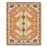 Traditional Persian Terracotta Persian Medallion Area Rug
