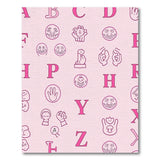 Playful Pink Alphabet Cartoon Area Rug