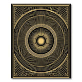 Geometric Modern Gold Sunburst Geometric Area Rug
