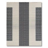 Modern Black White Vertical Striped Area Rug