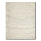 Framed Beige Wavy Stripe Area Rug