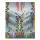 Rainbow Floral Washable Area Rug