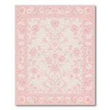 Pink Blush Pink Rose Vine Floral Area Rug