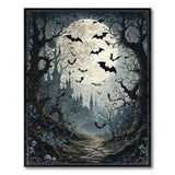 Gothic Haunted Castle Moonlit Bat Forest Rug