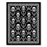 Ornate Gothic Skull Black White Area Rug