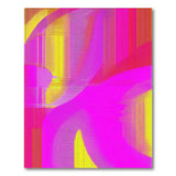 ODIKA Modern Abstract Neon Pink & Yellow Washable Rug - Low Pile Non-Slip Area Rug