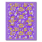 Purple Yellow Floral Vintage Area Rug