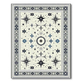 Navy Blue Star Geometric Area Rug