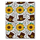 Sunflower Pilgrim Hat Harvest Pattern Rug