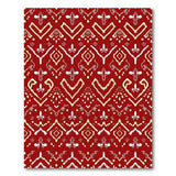 Red Fleur-de-Lis Heritage Tribal Rug