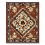 Brown Tan Traditional Persian Star Medallion Rug