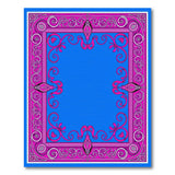 Serene Blue Field Persian Rug with Ornate Pink Border