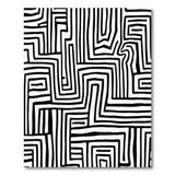 ODIKA Washable Black and White Abstract Maze Area Rug - Low Pile Modern Tribal Rug
