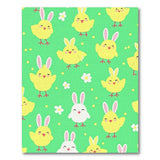 Cute Yellow Chicks White Bunnies Area Rug
