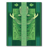 Emerald Green Frog Scale Geometric Area Rug