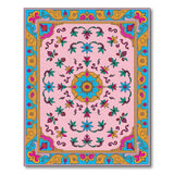 Ornate Pink Multi-Color Floral Persian Rug