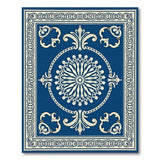 Blue and Teal Navy Blue Ornate Medallion Area Rug