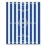 Soccer Field Navy Blue Geometric Area Rug