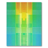 Vibrant Grid Geometric Area Rug in Teal Orange