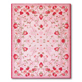 Whimsical Strawberry Pink Fruit Pattern Area Rug