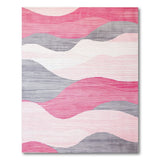 Pink Wavy Pink Grey Abstract Area Rug