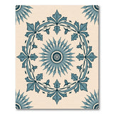 Teal Sunburst Floral Medallion Area Rug