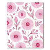 Floral Vintage Whimsical Pink Daisy Floral Area Rug