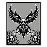 Winged Skulls Tribal Area Rug