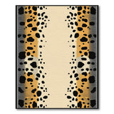 Orange Leopard Print Distressed Area Rug