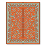 Orange Teal Traditional Persian Area Rug