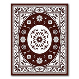 Oval Brown White Persian Medallion Rug